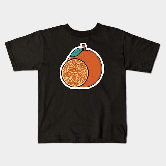 Orange Fruit vector icon illustration. Food nature icon design concept. Fresh fruit, Healthy food, Health protection, Natural fruits, Body freshness, Organic food. Kids T-Shirt by AlviStudio